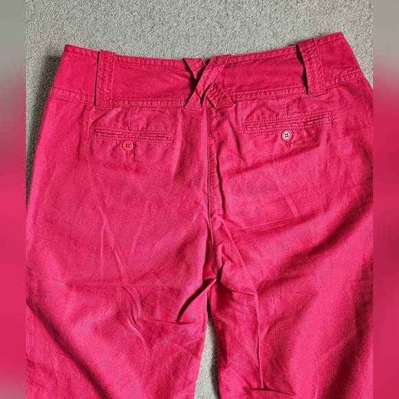 J. Crew Wide Leg Gaucho Cropped Pants, Coral, Linen Blend, Sz 6 - Picture 5 of 9